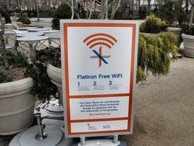 Free WiFi Board near Madison Square Park