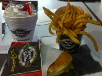 Steak n Shake Burger, Fries, Chocolate Shake - DirtChepNYC.com